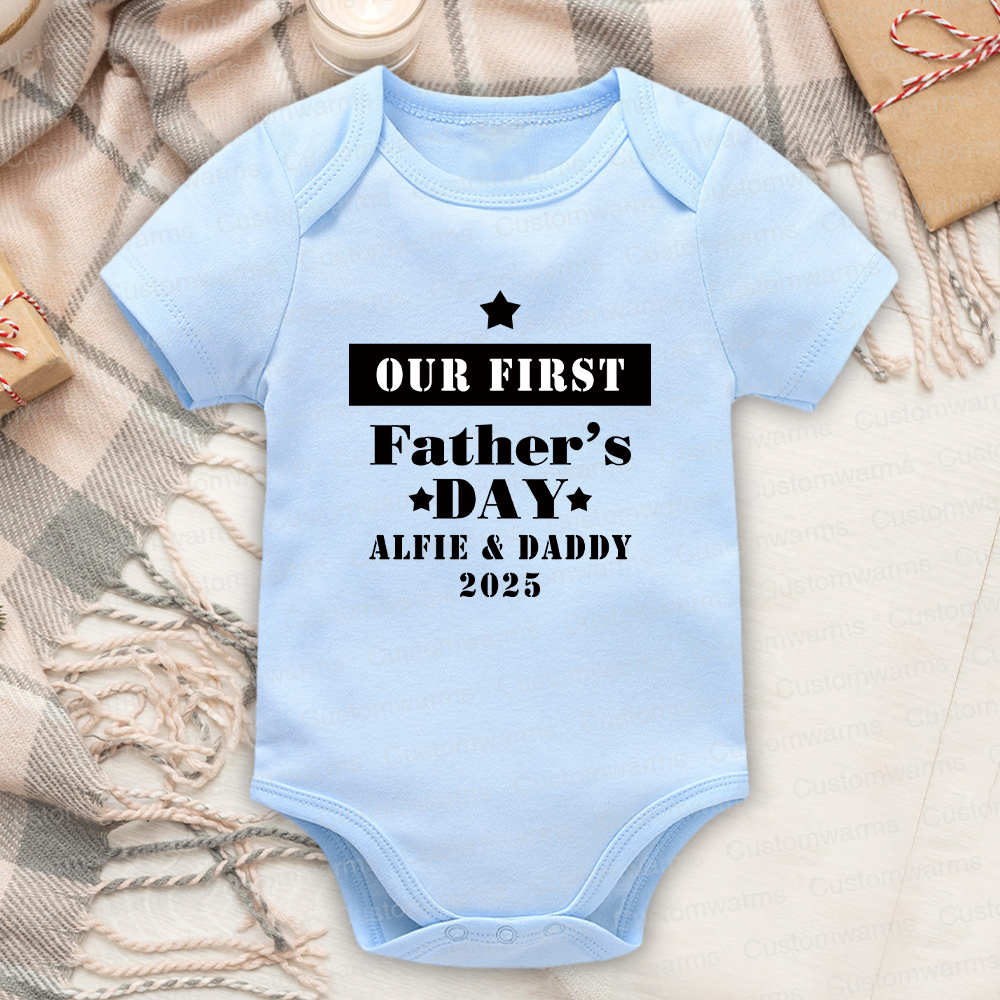 Personalized First Father's Day Daddy and Baby Outfit | CWFamily73