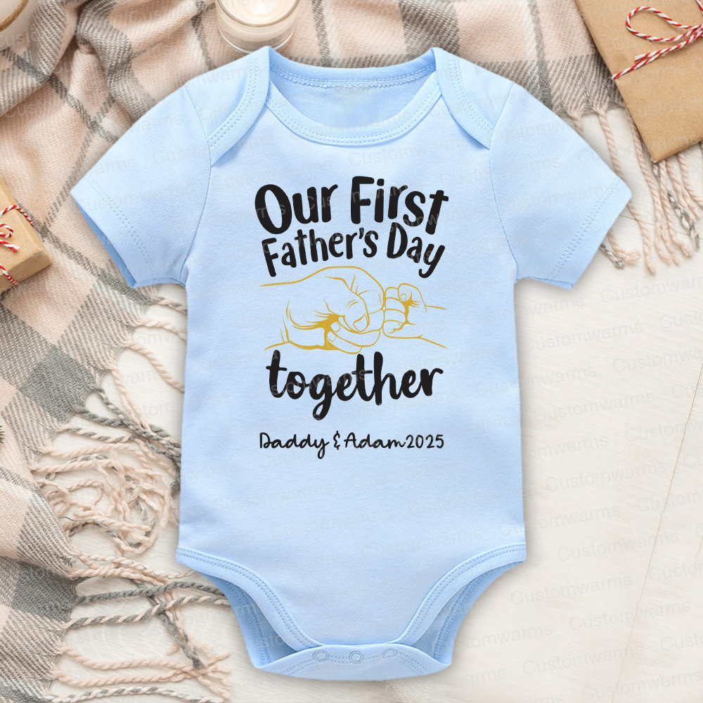 Personalized First Father's Day Daddy and Baby Outfit | CWFamily74
