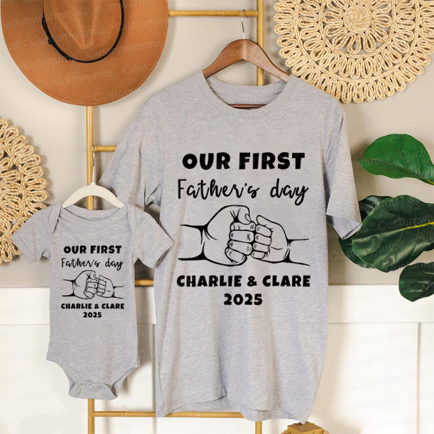 Personalized First Father's Day Daddy and Baby Outfit | CWFamily67