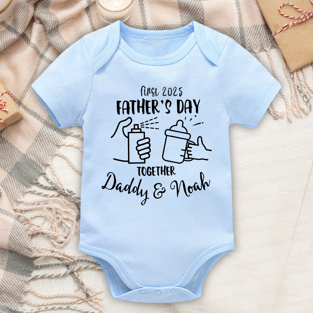 Personalized First Father's Day Daddy and Baby Outfit | CWFamily68