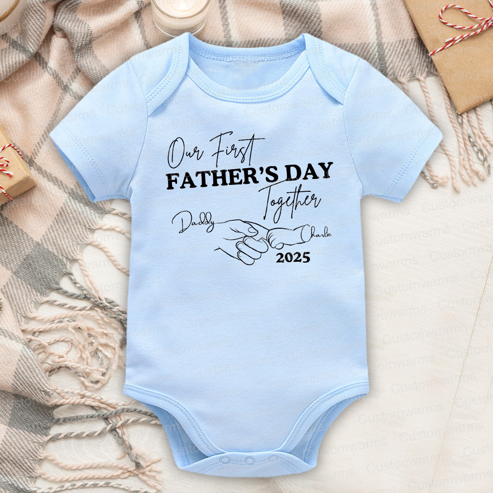 Personalized First Father's Day Daddy and Baby Outfit | CWFamily75