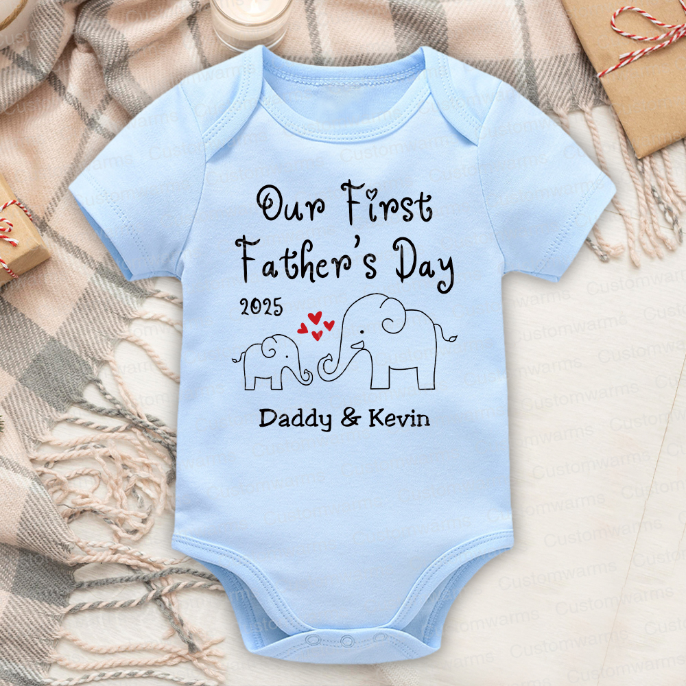 Personalized First Father's Day Daddy and Baby Outfit | CWFamily76
