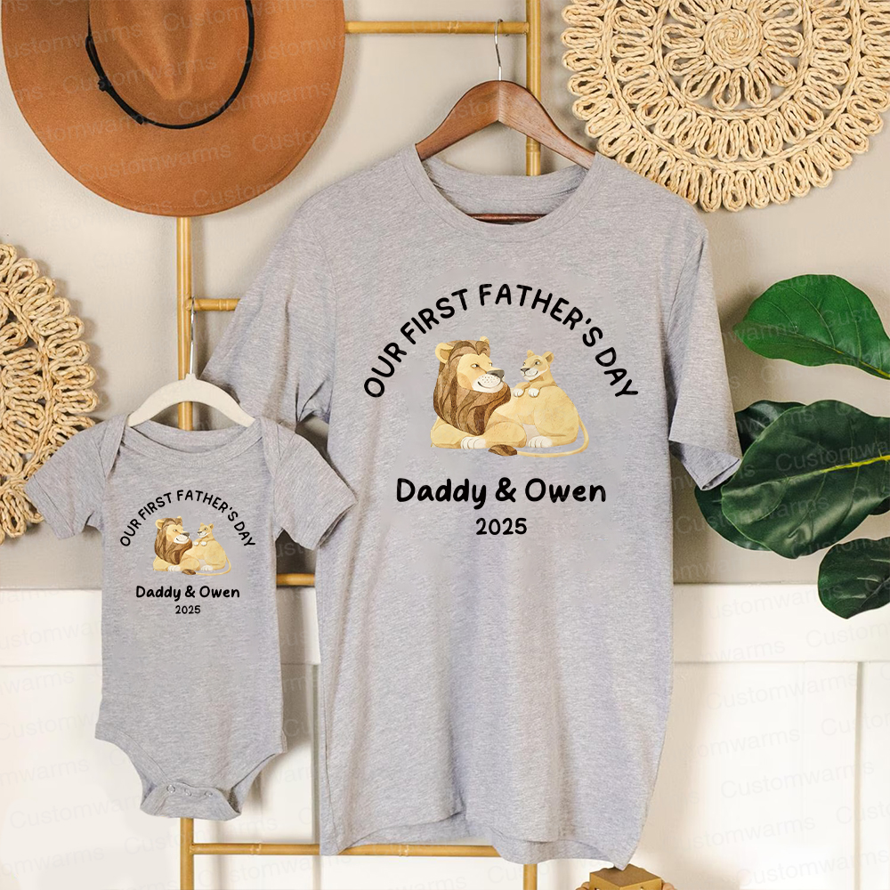 Personalized First Father's Day Daddy and Baby Outfit | CWFamily77