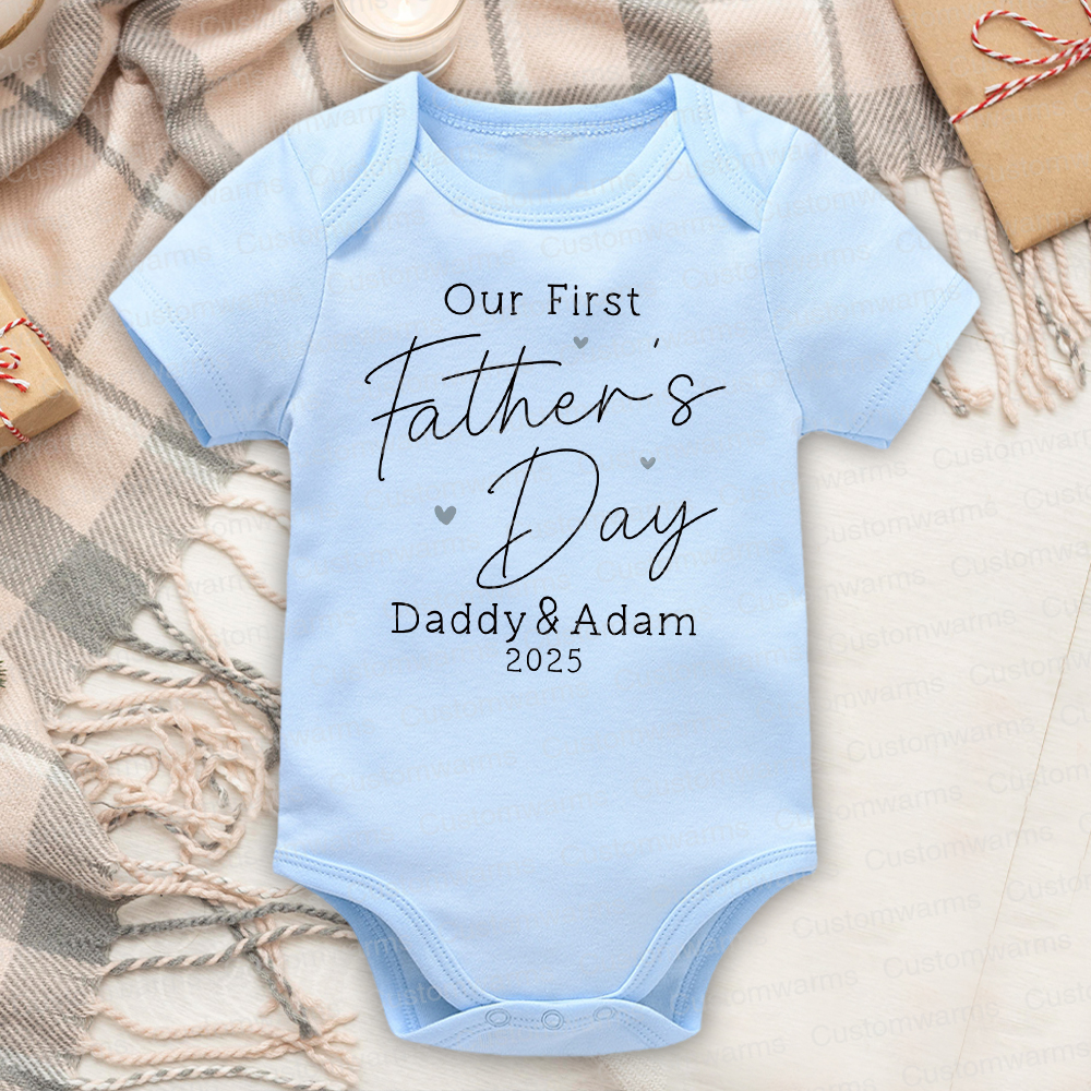 Personalized First Father's Day Daddy and Baby Outfit | CWFamily78