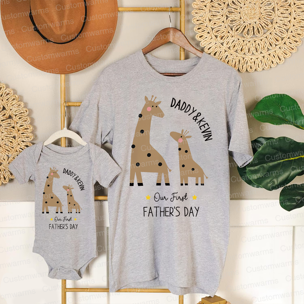 Personalized First Father's Day Daddy and Baby Outfit | CWFamily79