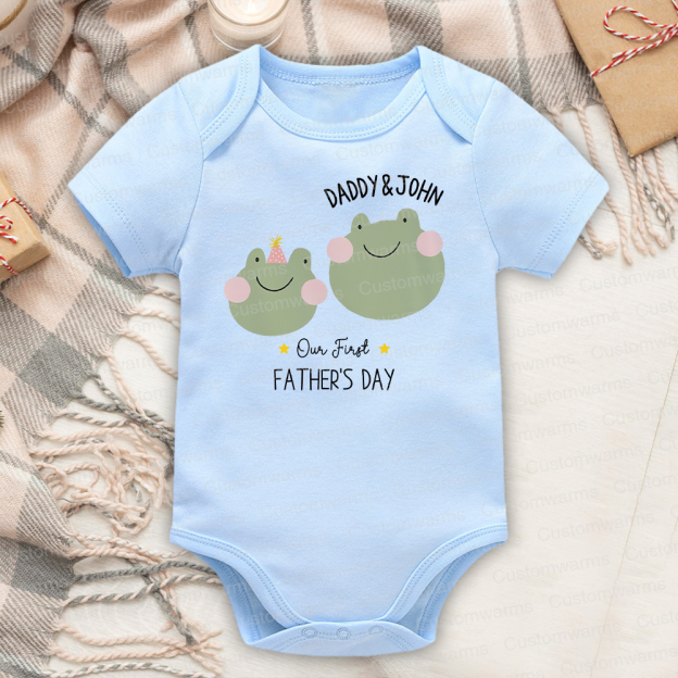Personalized First Father's Day Daddy and Baby Outfit | CWFamily80