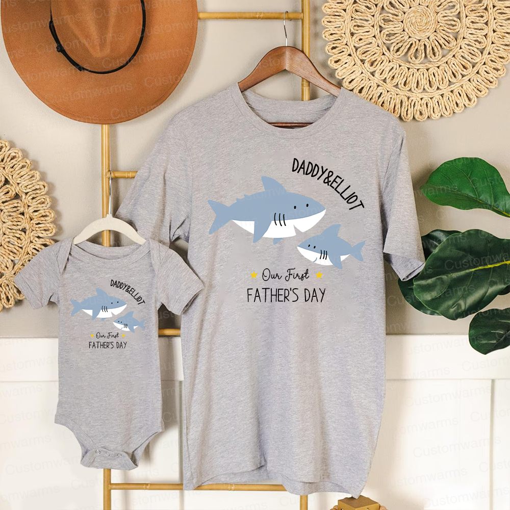 Personalized First Father's Day Daddy and Baby Outfit | CWFamily81