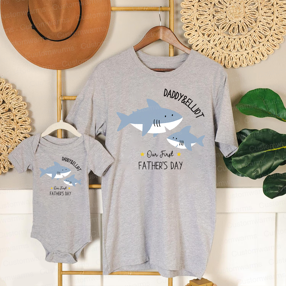 Personalized First Father's Day Daddy and Baby Outfit | CWFamily81
