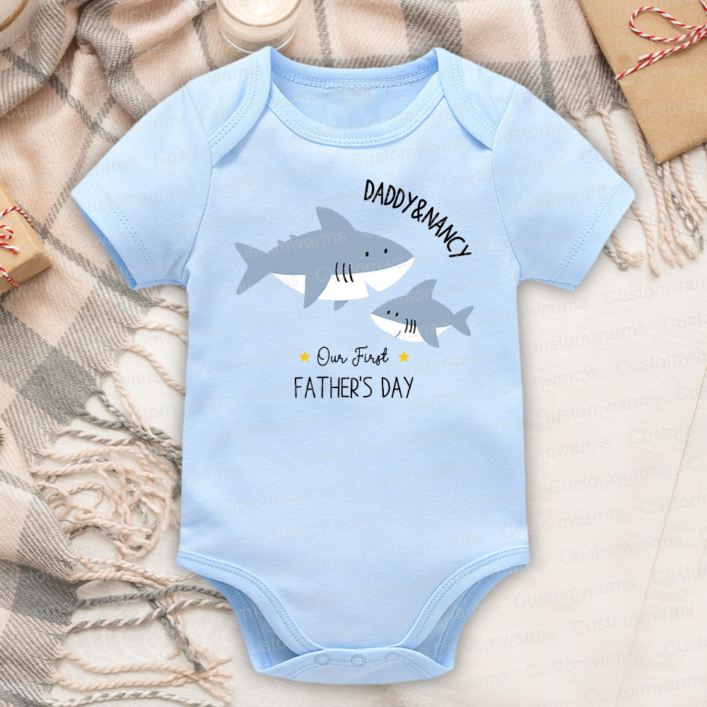 Personalized First Father's Day Daddy and Baby Outfit | CWFamily81