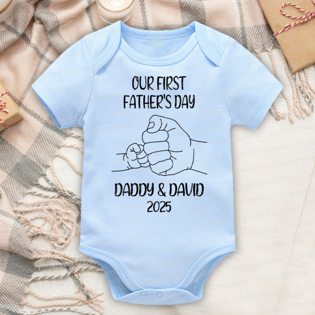 Personalized First Father's Day Daddy and Baby Outfit | CWFamily82