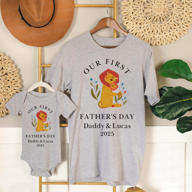 Personalized First Father's Day Daddy and Baby Outfit | CWFamily83