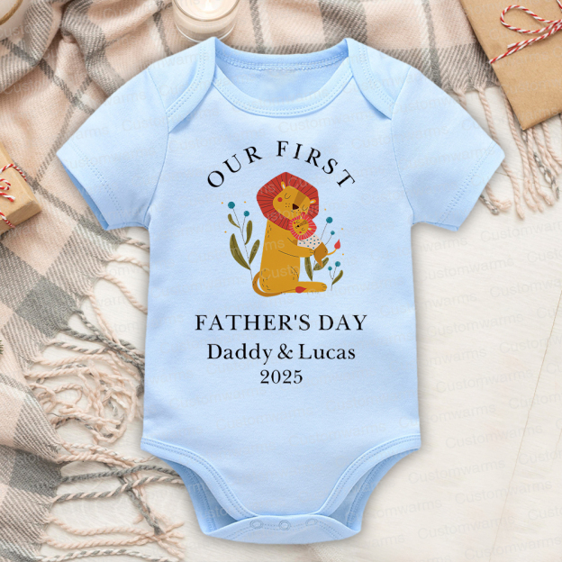 Personalized First Father's Day Daddy and Baby Outfit | CWFamily83