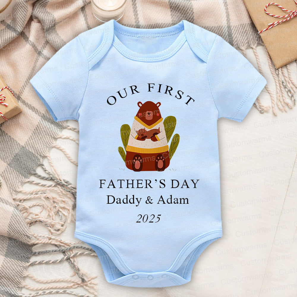 Personalized First Father's Day Daddy and Baby Outfit | CWFamily84