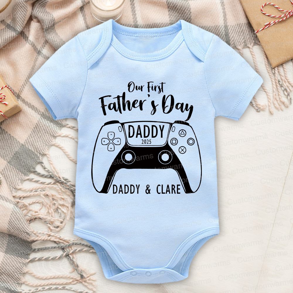 Personalized First Father's Day Daddy and Baby Outfit | CWFamily85