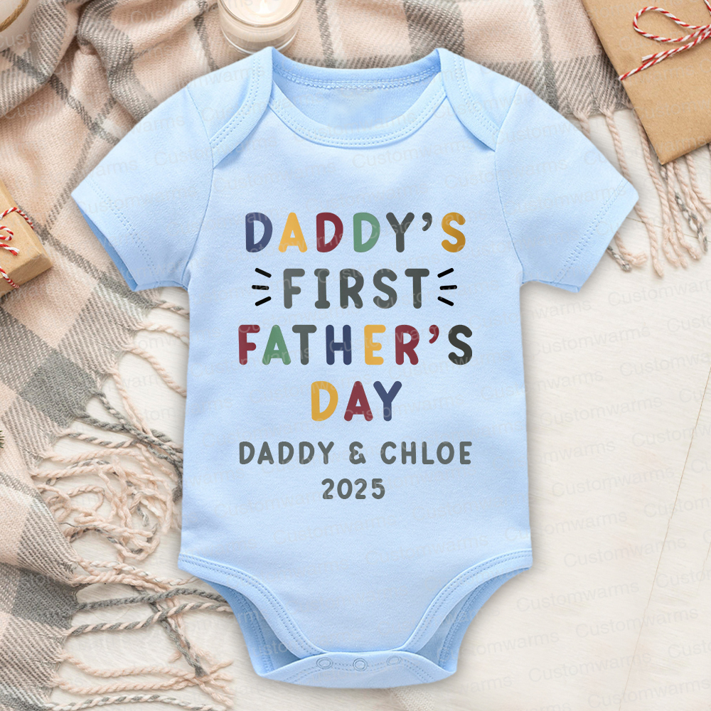Personalized First Father's Day Daddy and Baby Outfit | CWFamily86