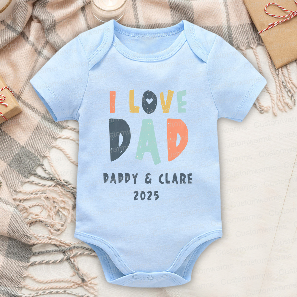 Personalized First Father's Day Daddy and Baby Outfit | CWFamily87