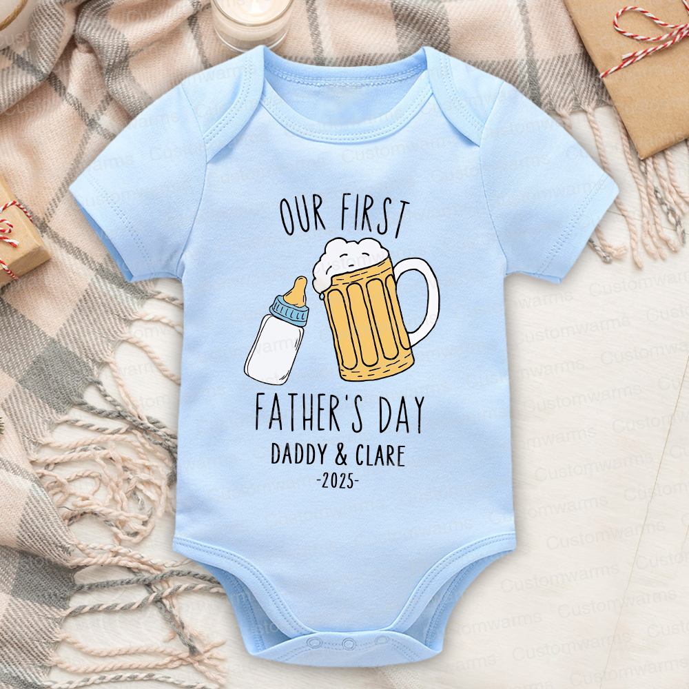 Personalized First Father's Day Daddy and Baby Outfit | CWFamily88