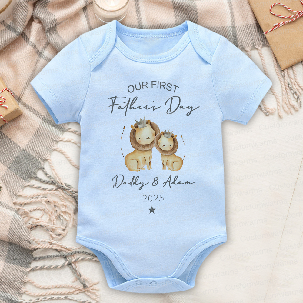 Personalized First Father's Day Daddy and Baby Outfit | CWFamily90