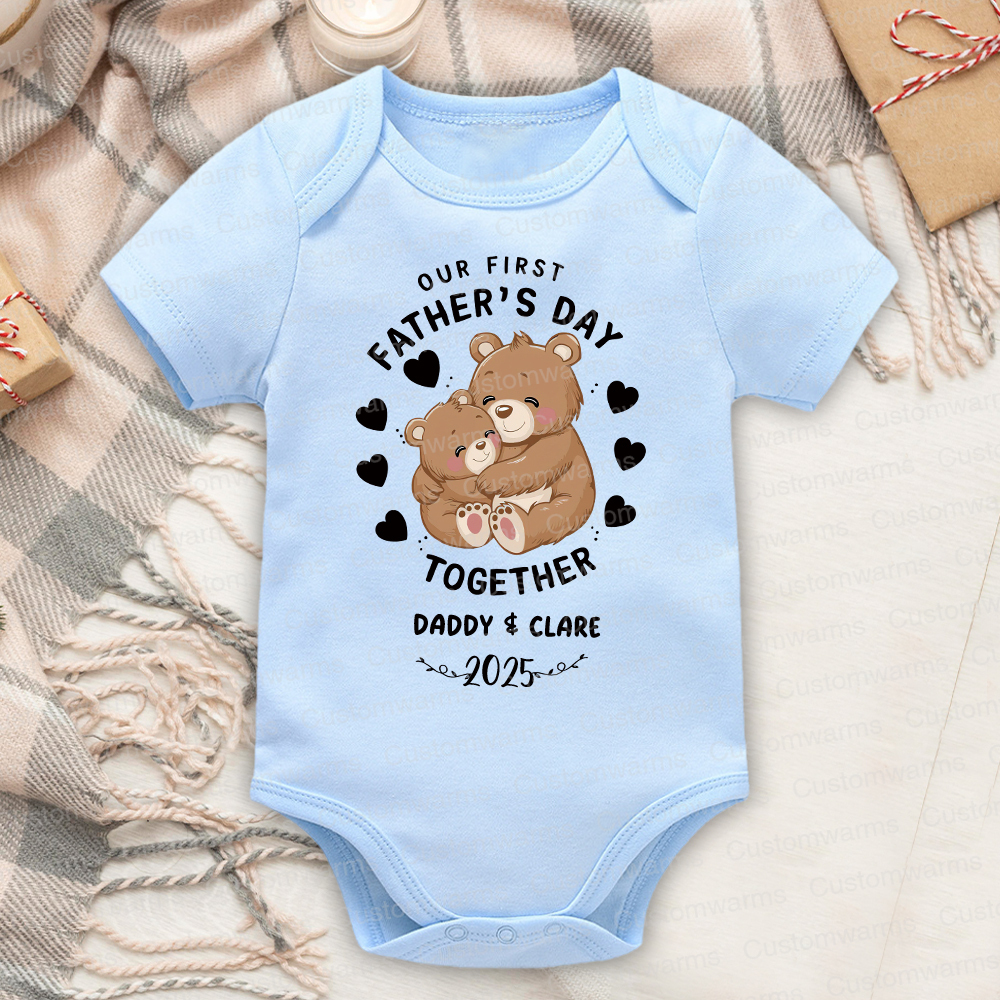 Personalized First Father's Day Daddy and Baby Outfit | CWFamily92