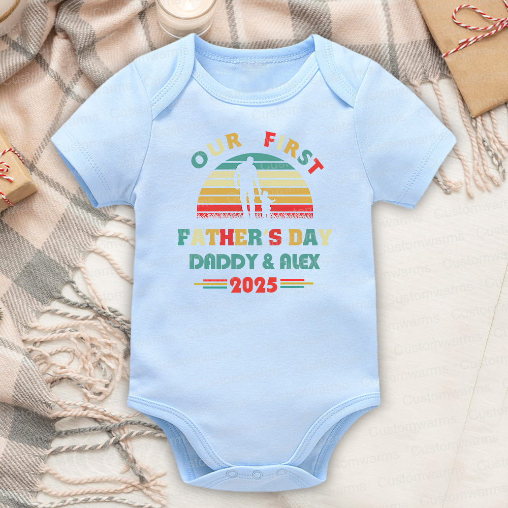 Personalized First Father's Day Daddy and Baby Outfit | CWFamily95