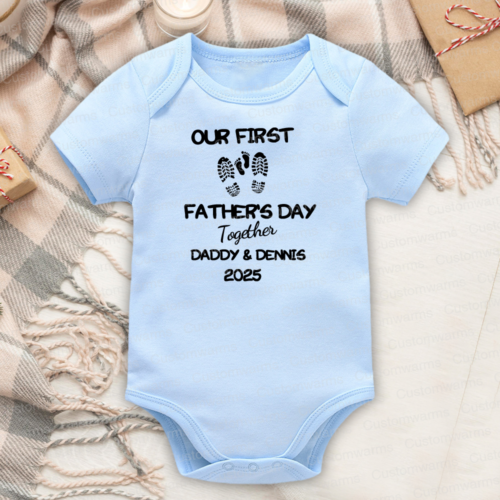 Personalized First Father's Day Daddy and Baby Outfit | CWFamily101