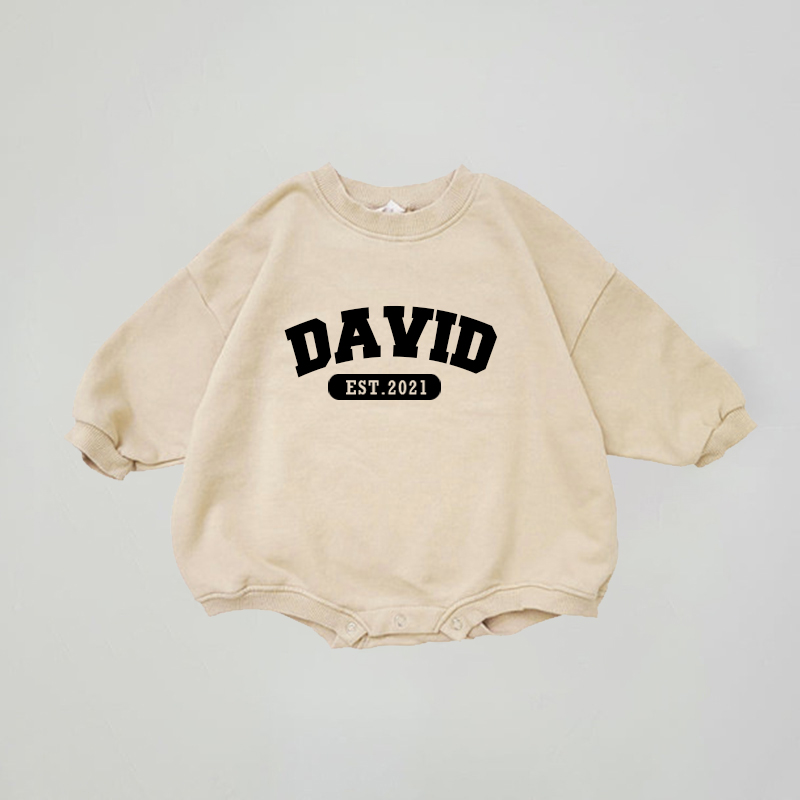Personalized Embroidery Kids Color Sweatshirt Romper | inRomper18