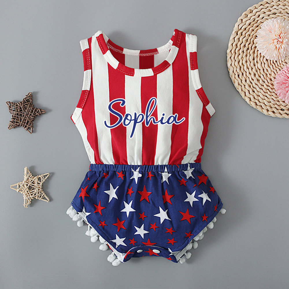 Personalized 4th of July Independence Day Romper | CWBaby230