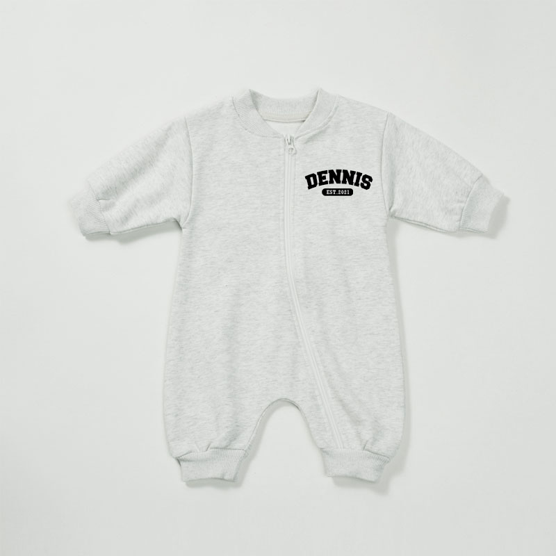 Personalized Kids Cozy Soft Zip Sweatshirt Romper | inRomper19