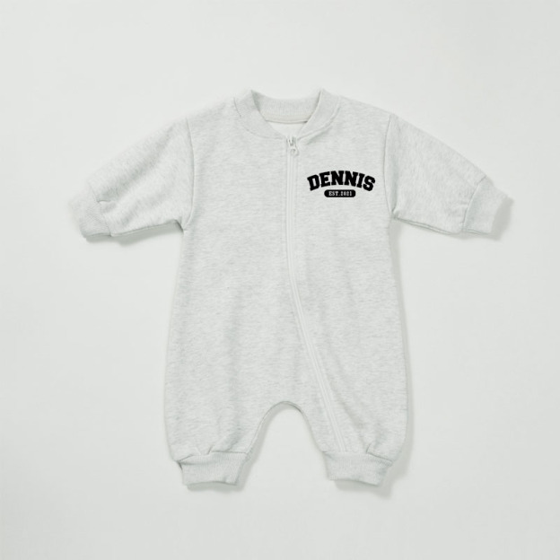 Personalized Kids Cozy Soft Zip Sweatshirt Romper | inRomper19