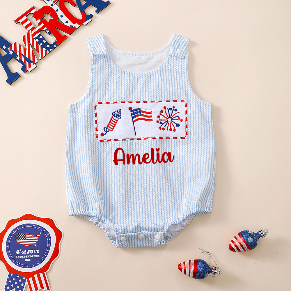 Personalized 4th of July Independence Day Romper | CWBaby250