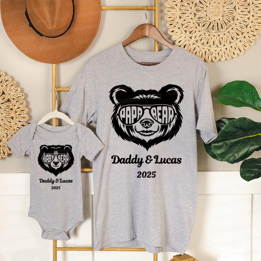 Personalized First Father's Day Daddy and Baby Outfit | CWFamily104