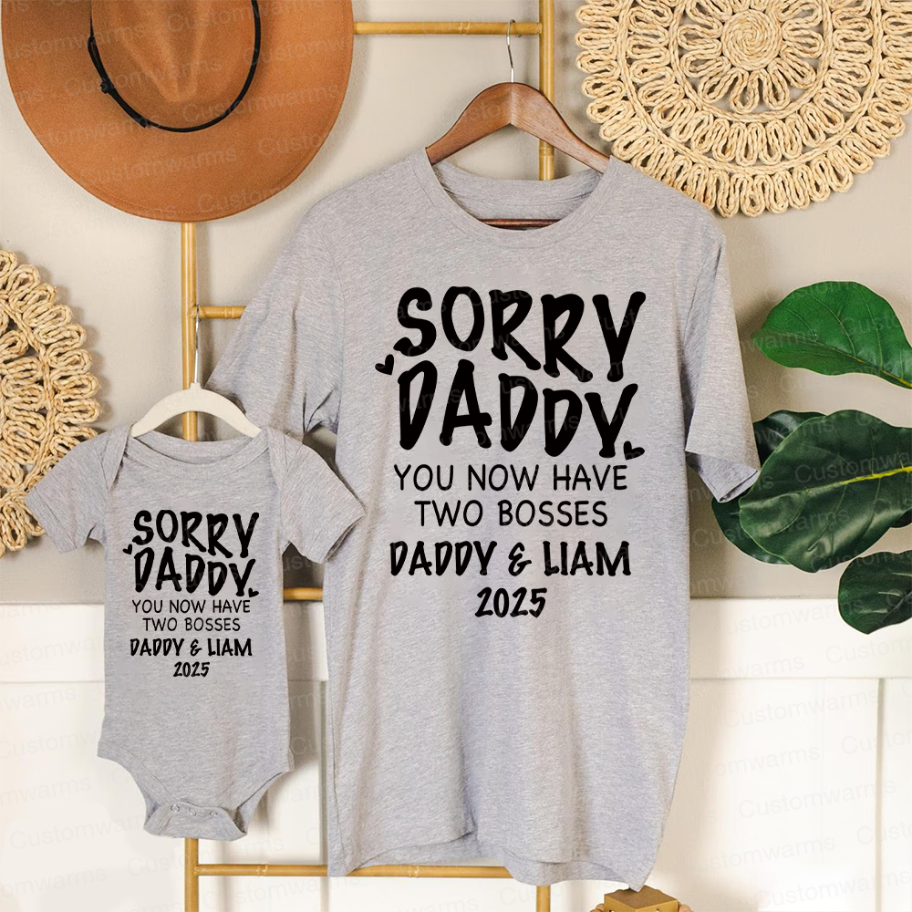 Personalized First Father's Day Daddy and Baby Outfit | CWFamily105