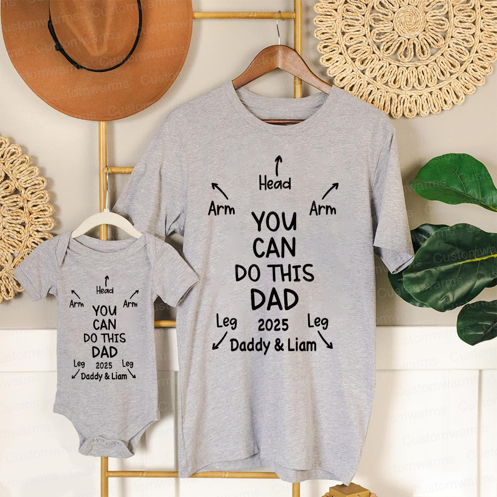 Personalized First Father's Day Daddy and Baby Outfit | CWFamily106