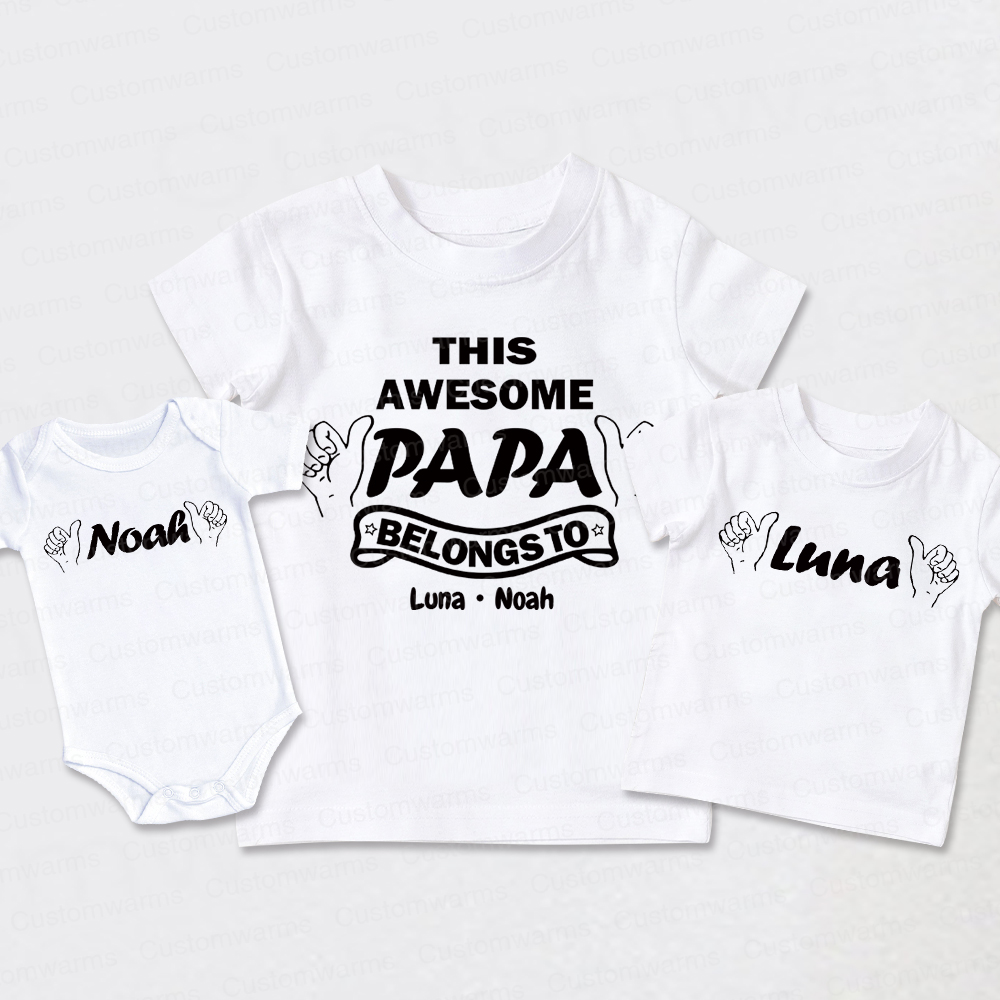 Personalized First Father's Day Daddy and Me Outfit | CWFamily110
