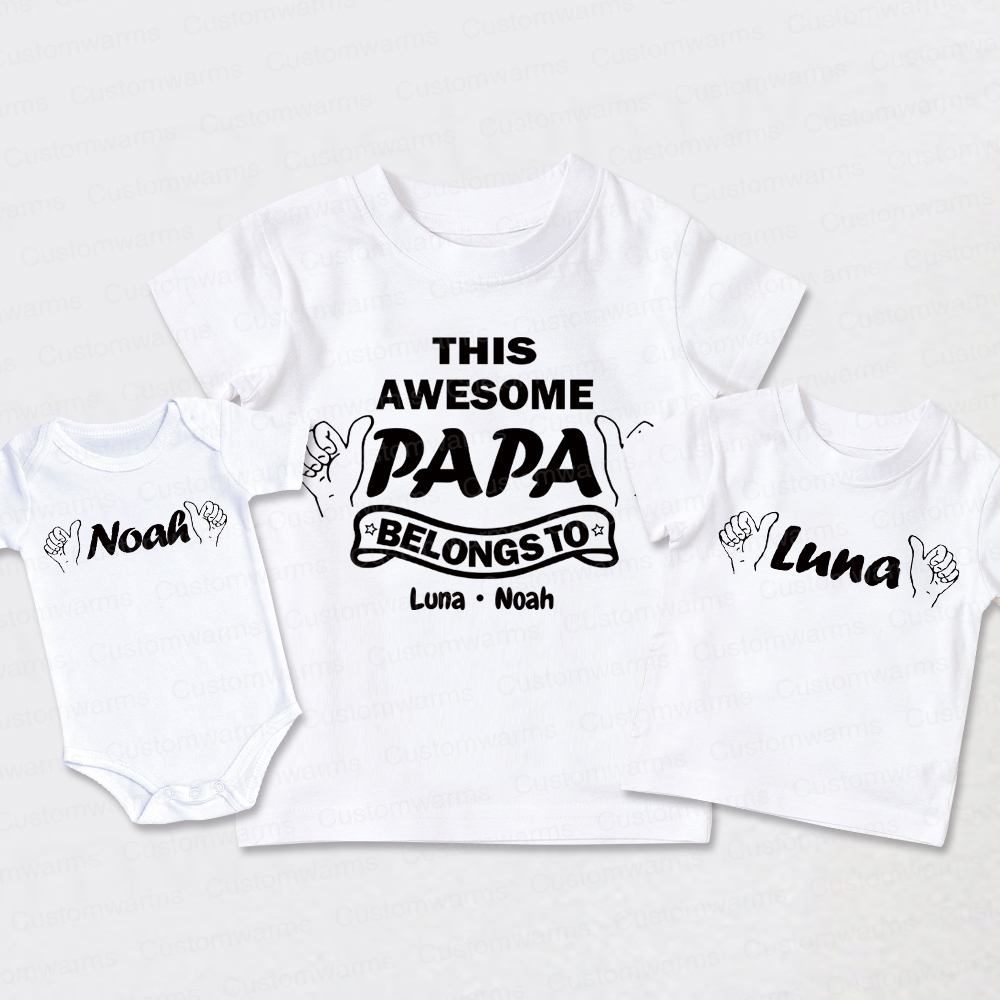 Personalized First Father's Day Daddy and Me Outfit | CWFamily110