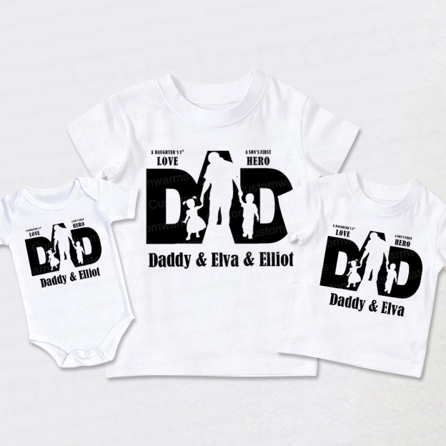 Personalized First Father's Day Daddy and Me Outfit | CWFamily114