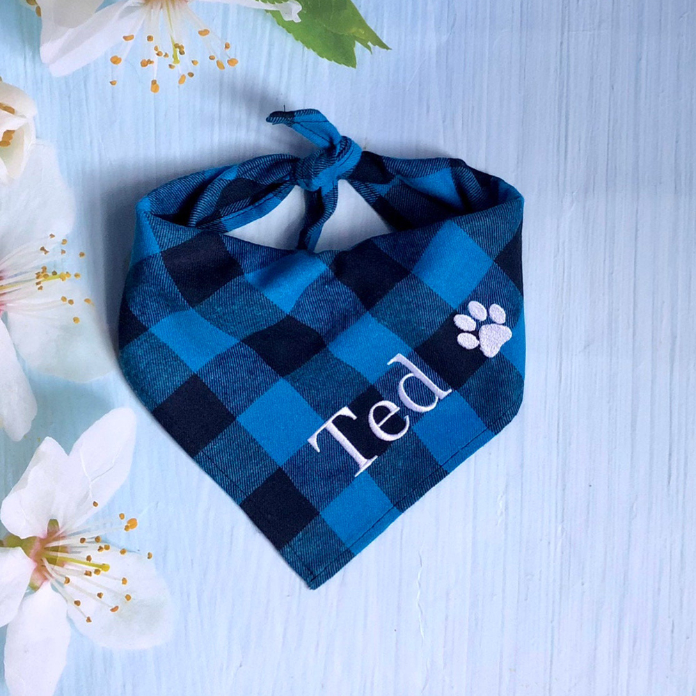 Personalized Embroidered Dog Bandana for Comfort & Unique | BKPet164