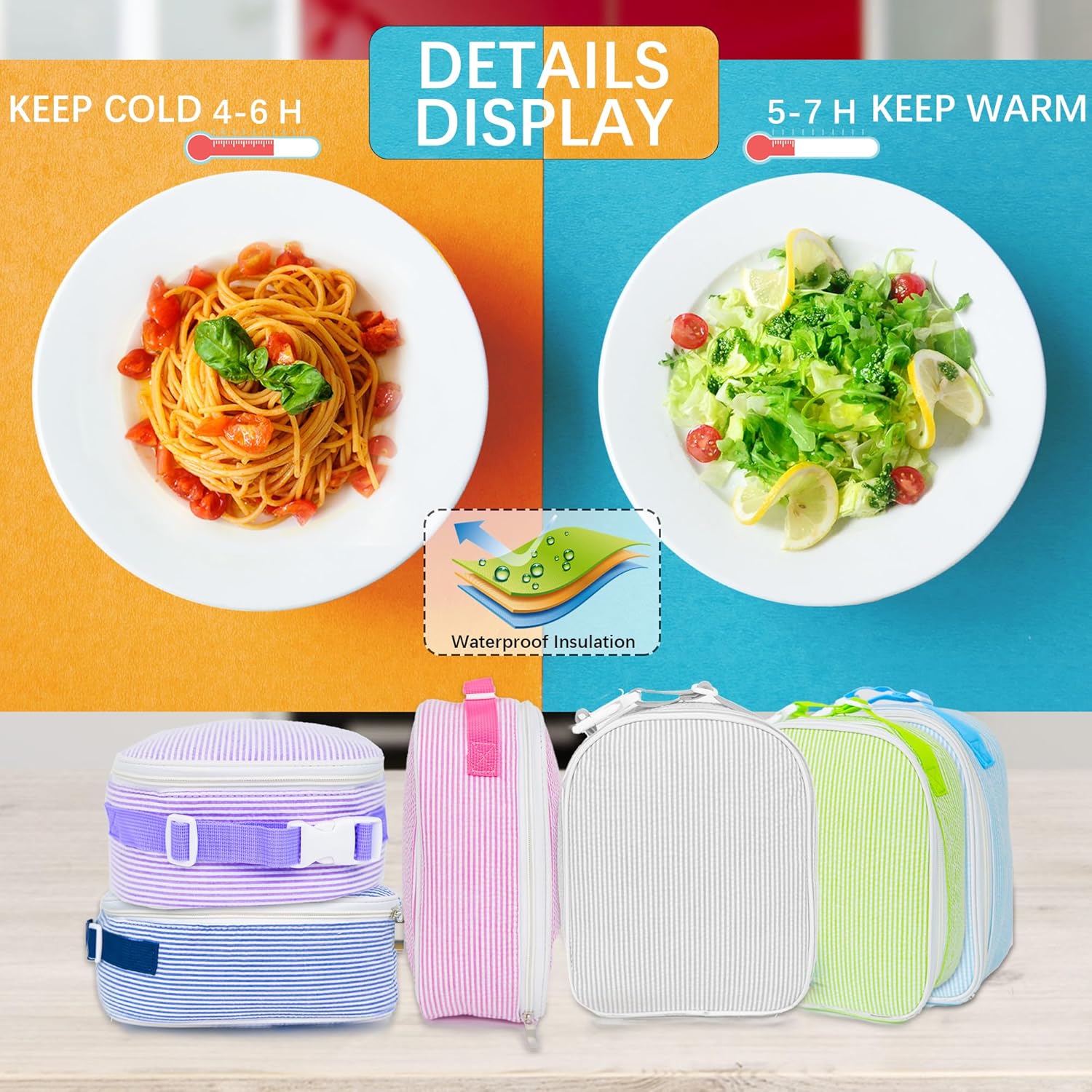 Personalized Chenille Patch Kids Seersucker Backpack & Lunch Bag