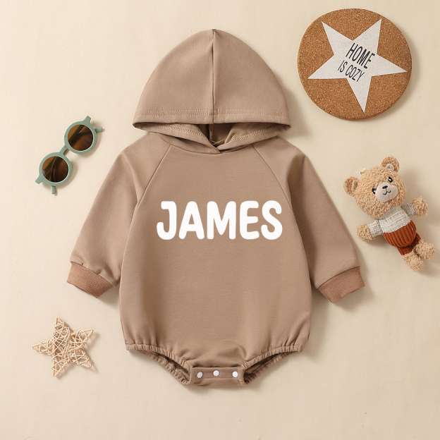 Personalized Cute Baby Hooded Bodysuit | CWBaby260