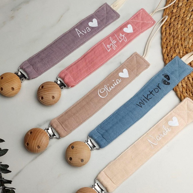 Personalized Baby Safety Cotton Yarn Pacifier Strap | CWToy131