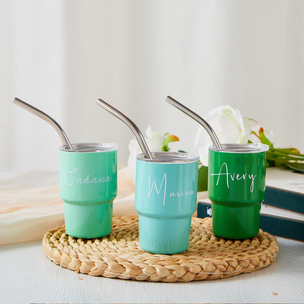 Personalised 3oz Stainless Steel Sippy Mini Tumbler | KidCup09