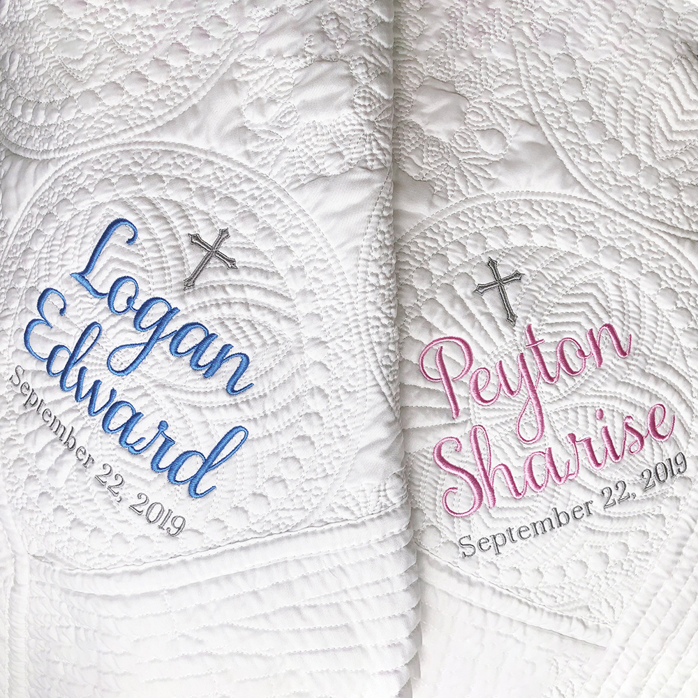 Personalized Embroidered Baptism Gift Blanket | CWBaby266
