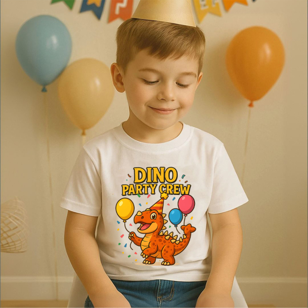 Personalized Dinosaur Party Birthday T-Shirt | inBirth34