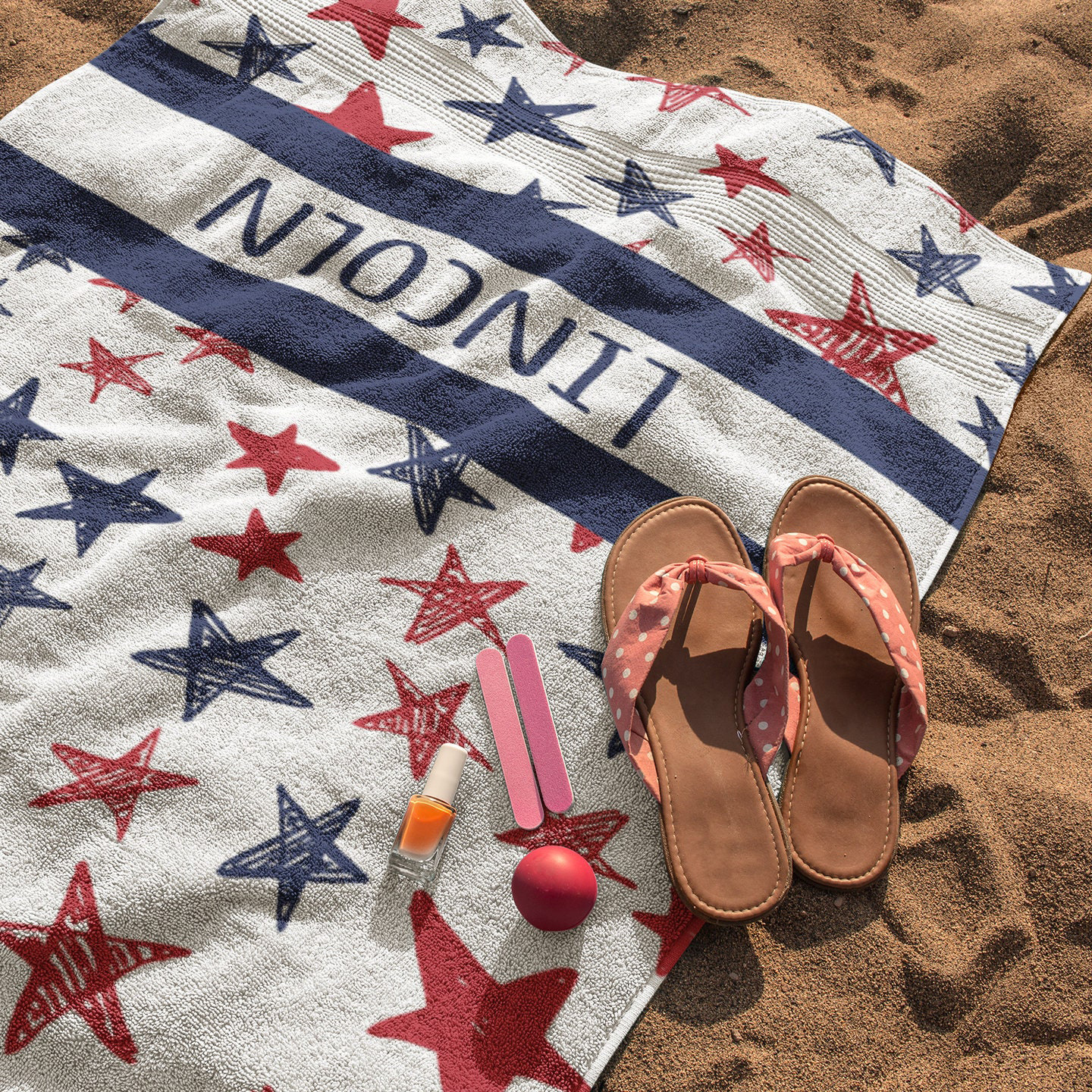 Personalized 4th of July Independence Day Beach Towel | CWTowel173