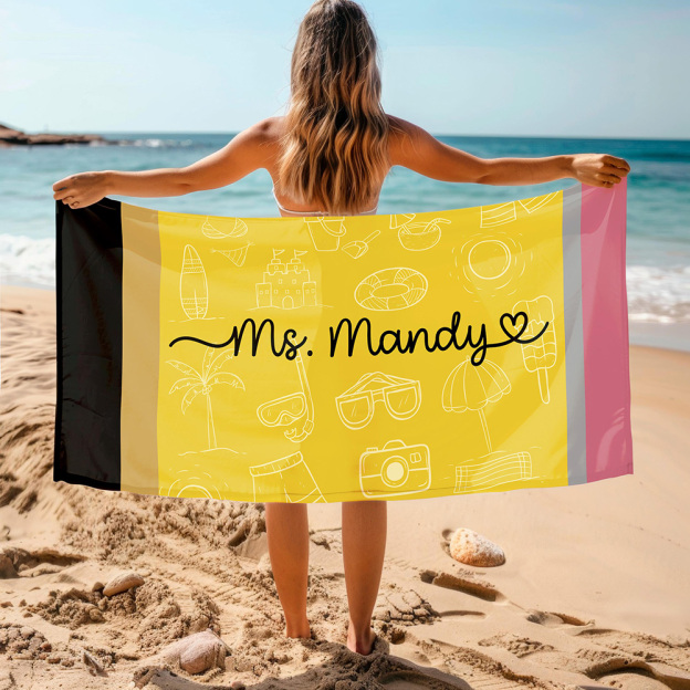 Personalized Back To School Essentials Beach Towel | CWTowel170