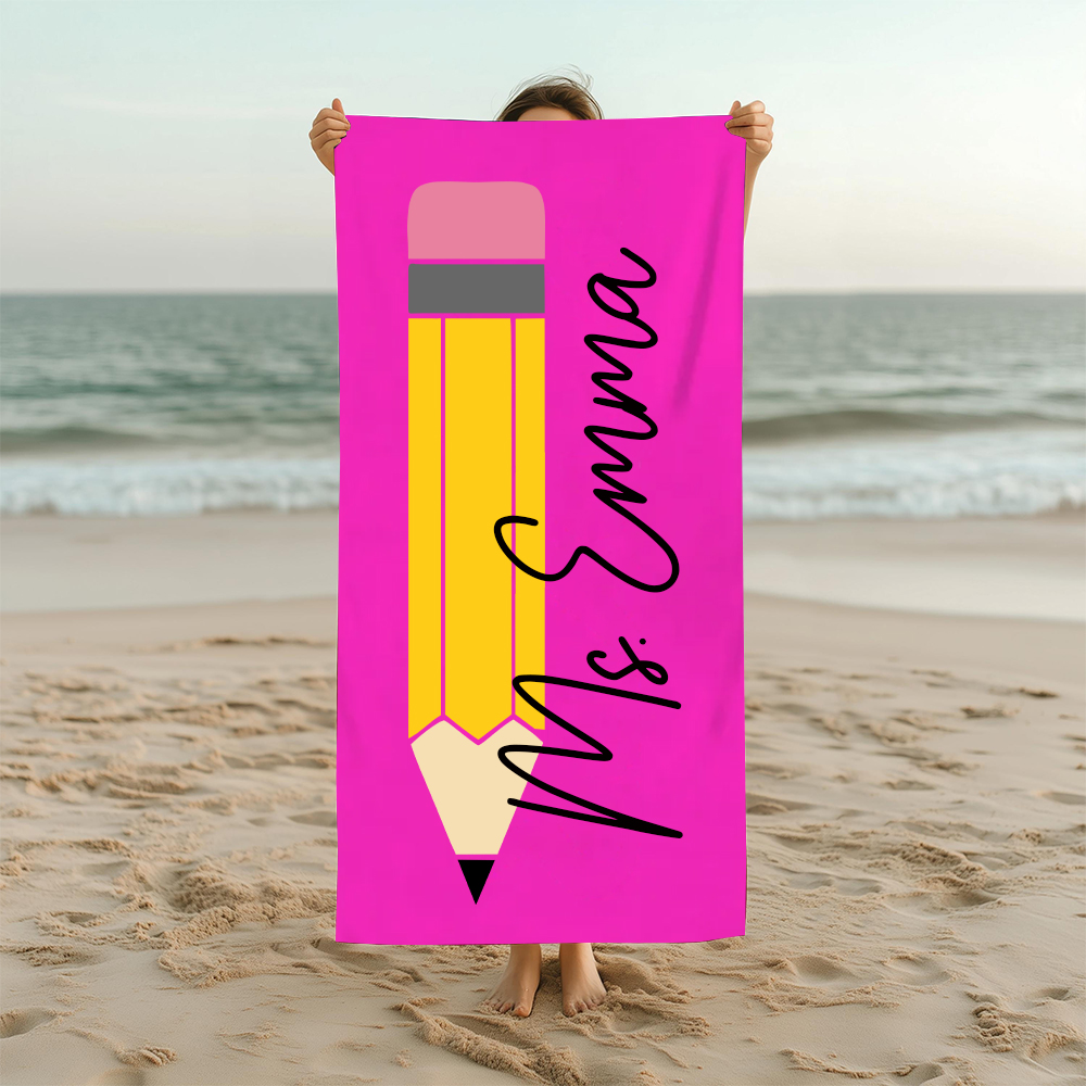 Personalized Back To School Essentials Beach Towel | CWTowel171