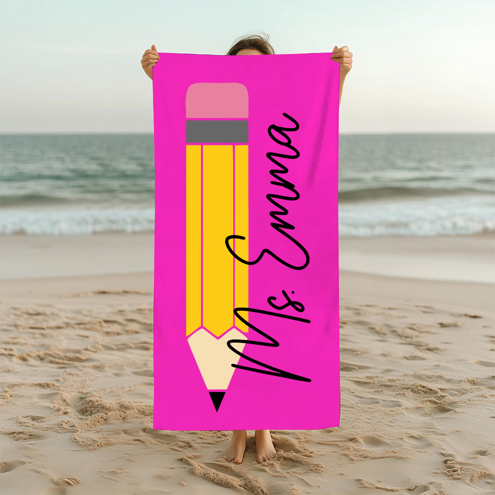 Personalized Back To School Essentials Beach Towel | CWTowel171