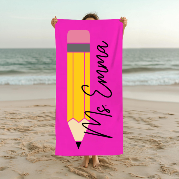Personalized Back To School Essentials Beach Towel | CWTowel171