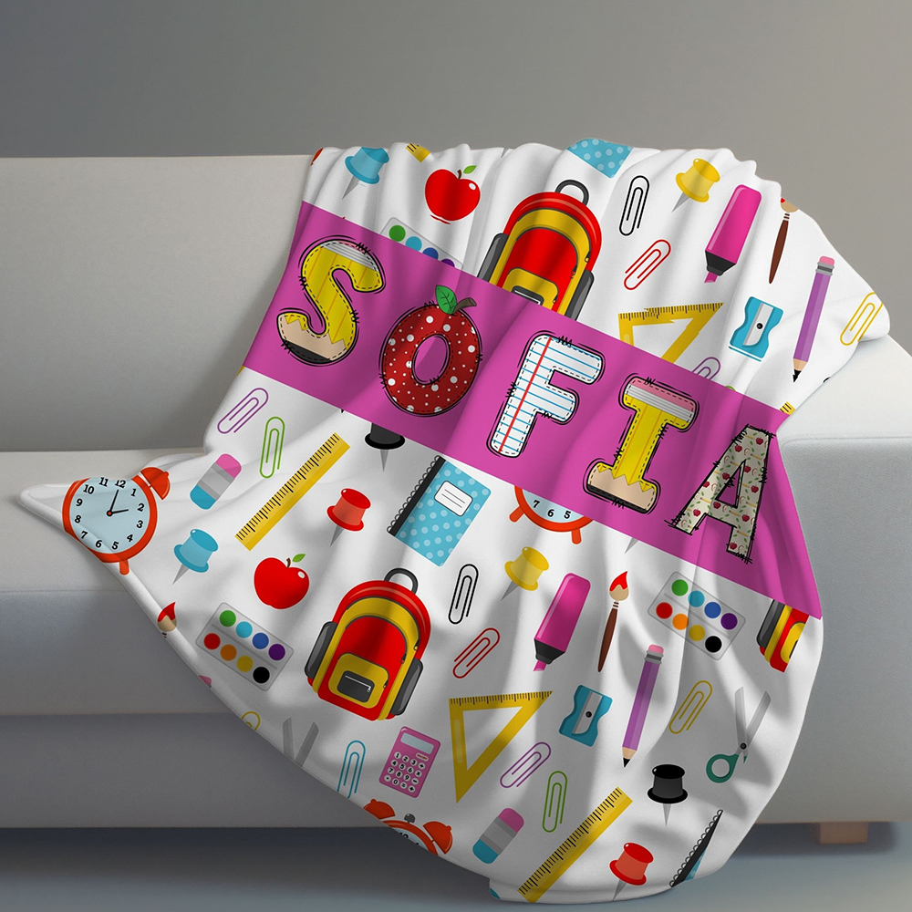 Personalized Lovely Kid Back To School Blanket | BKKid181