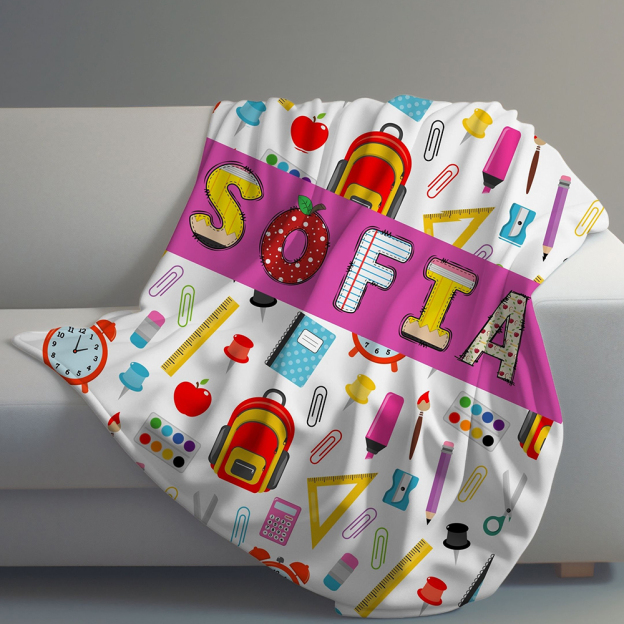 Personalized Lovely Kid Back To School Blanket | BKKid181